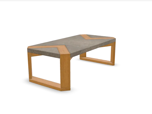 Slate Coffee Table, front three-quarter view